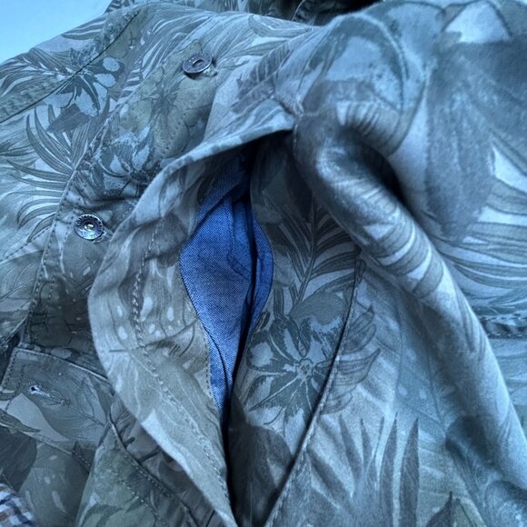 Tommy Bahama Mens 2XL Boracay Como Camo Trucker Jacket Tea Leaf Green Pockets - Picture 4 of 8